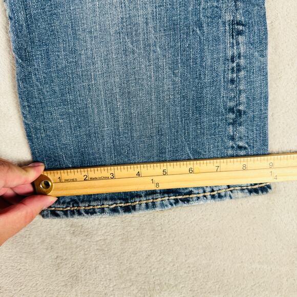 Vigoss Jeans Women's 11 Blue Fit Bootcut Mid Rise Distressed Medium Wash Stretch - Picture 13 of 14